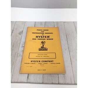 Used Caterpillar Hyster D4D Towing Winch Parts Books Instruction Manual